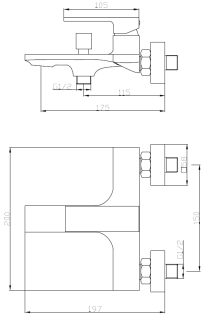 Смеситель для ванны/душа Orange Lutz M04-100cr